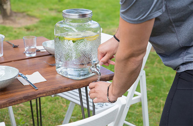 lemonade from dispenser outdoors